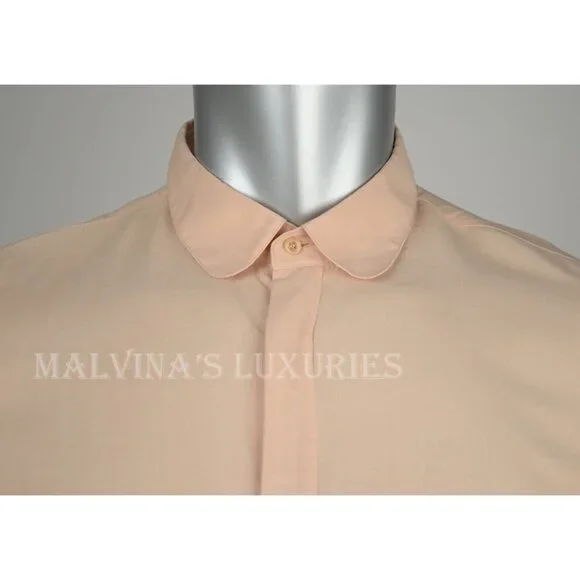 GUCCI DRESS SHIRT MENS FLUID PLAIN WEAVE COTTON OLD ROSE